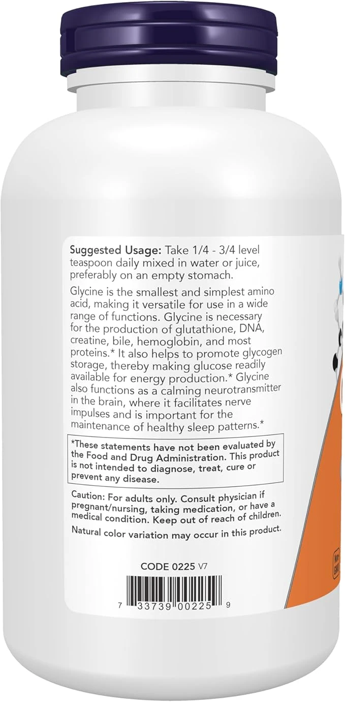 NOW Foods Glycine Pure Powder Nervous System Support 1 lb (454g) thumbnail 2