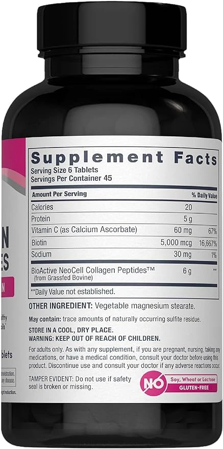 NeoCell Grass-fed Collagen Peptides + Vitamin C & Biotin 6000Mg Per Serving 270 Tablets thumbnail 2