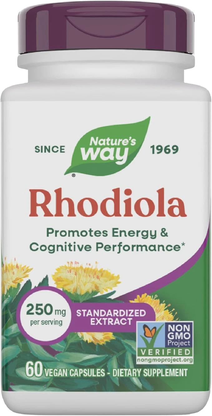 Nature's Way Rhodiola 250mg Per Serving Promotes Energy and Cognitive Performance 60 Vegan Capsules thumbnail 4