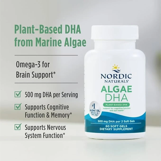 Nordic Naturals Algae DHA 50mg DHA Per 2 Soft Gels 60 Soft Gels thumbnail 3