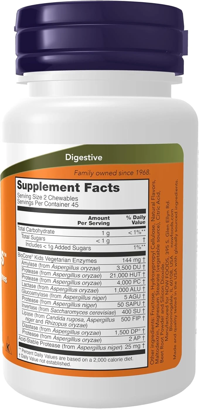 NOW Foods ChewyZymes Natural Berry Flavour Digestive Health 90 Chewables thumbnail 5