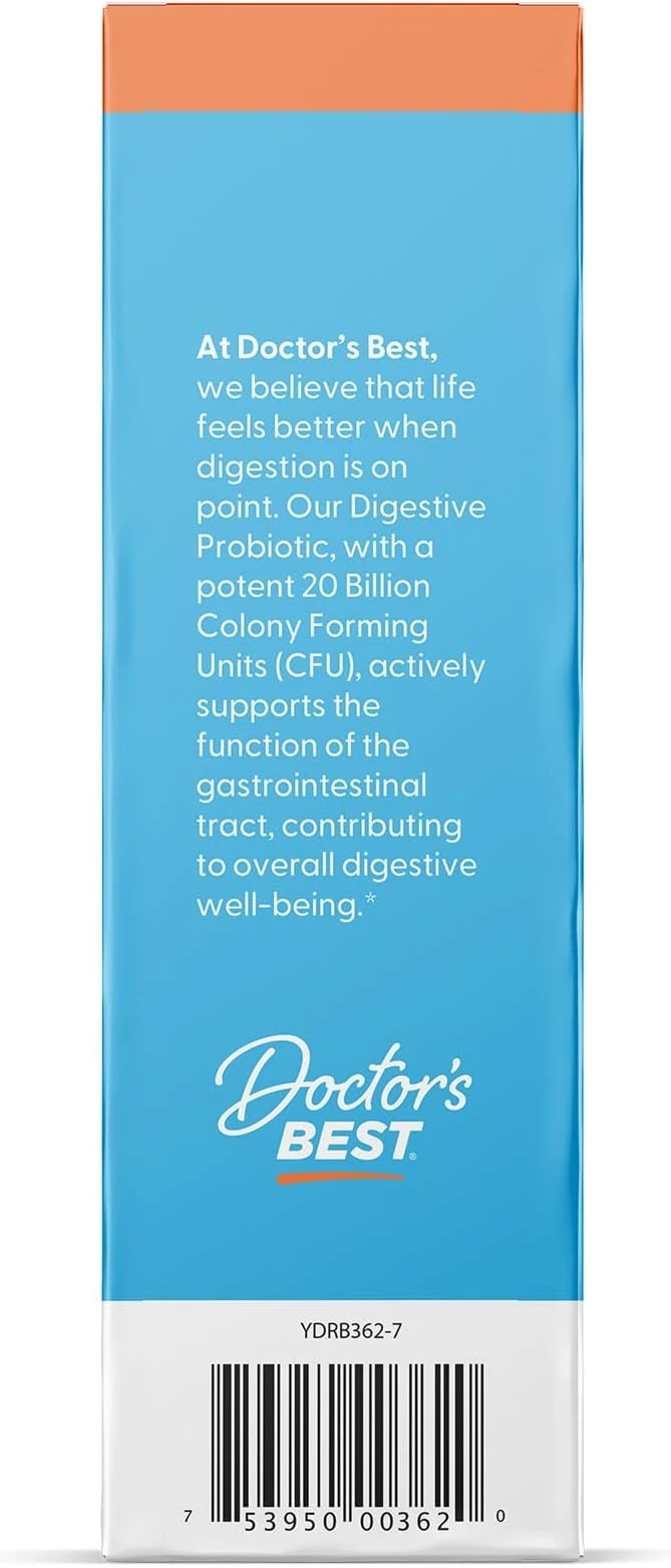 Doctor's Best Digestive Probiotic Supports Digestive Intestinal Health 30 Veg Caps thumbnail 4
