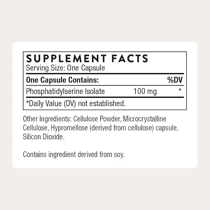 Thorne Phosphatidylserine Cortisol Management Support 60 Capsules ingredients