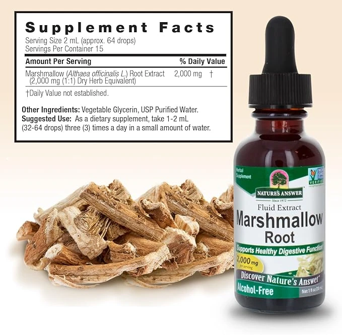 Nature's Answer Marshmallow Root Fluid Extract Alcohol-Free 2000mg 1 fl oz (30ml) ingredients