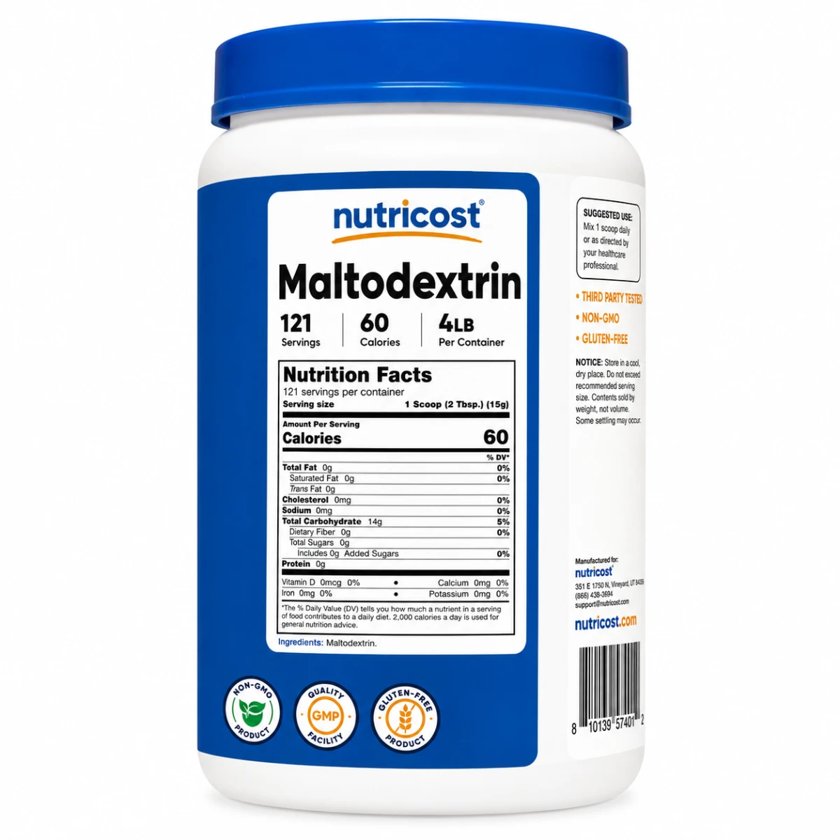 Nutricost Maltodextrin 2 LB (907g) Powder ingredients
