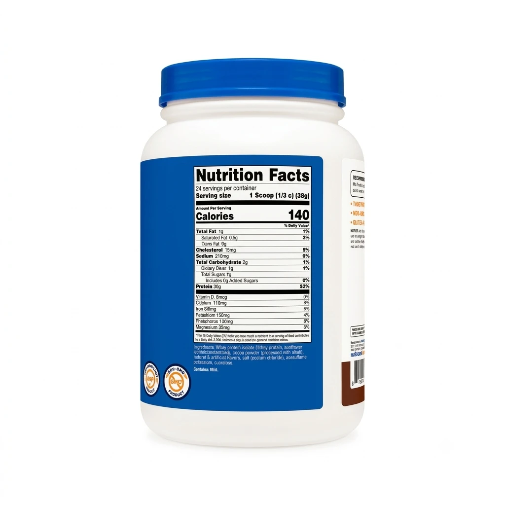 Nutricost Whey Protein Isolate 2 lb Milk Chocolate 907 g ingredients