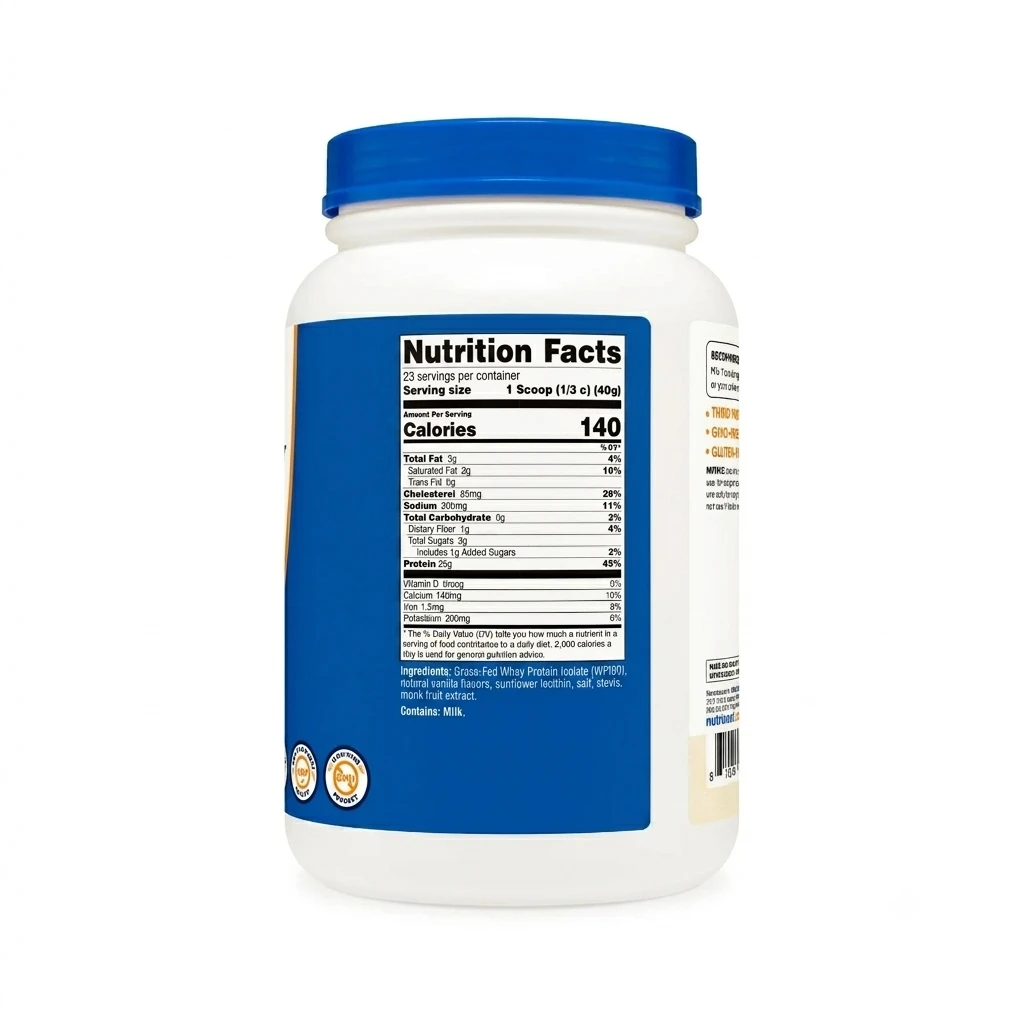 Nutricost Grass-Fed Whey Concentrate – Milk Chocolate –2lb 25 Protein ingredients