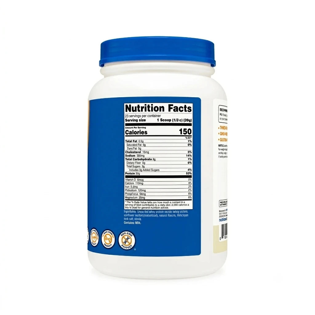 Nutricost Grass-Fed Whey Isolate – Milk Chocolate – 2 Lb Protein ingredients