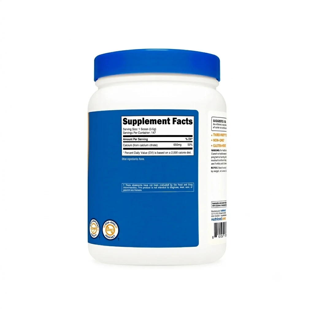 Nutricost Calcium Citrate 250g 73 Powder ingredients