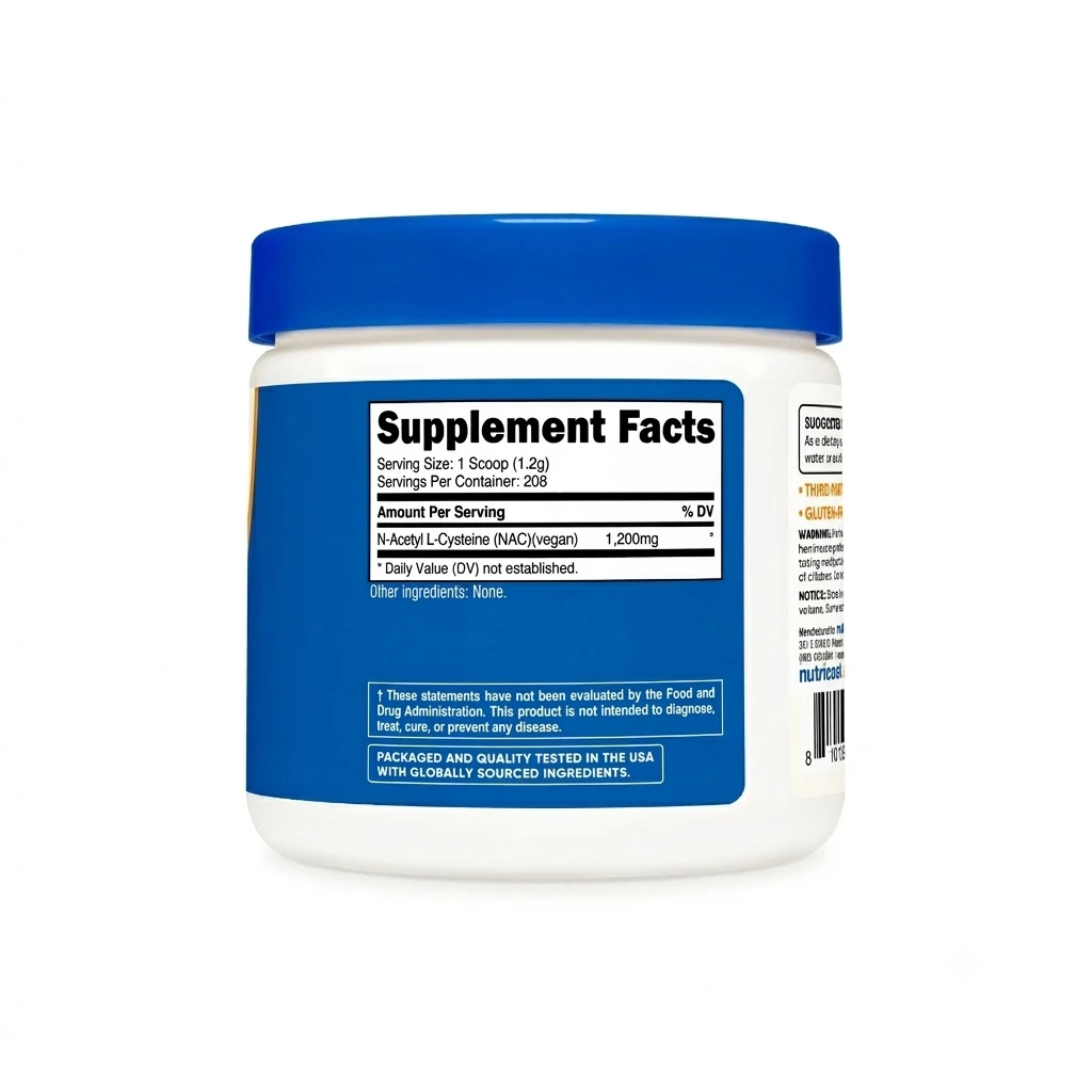 Nutricost NAC Acetyl L-Cysteine 600mg 90 Powder ingredients