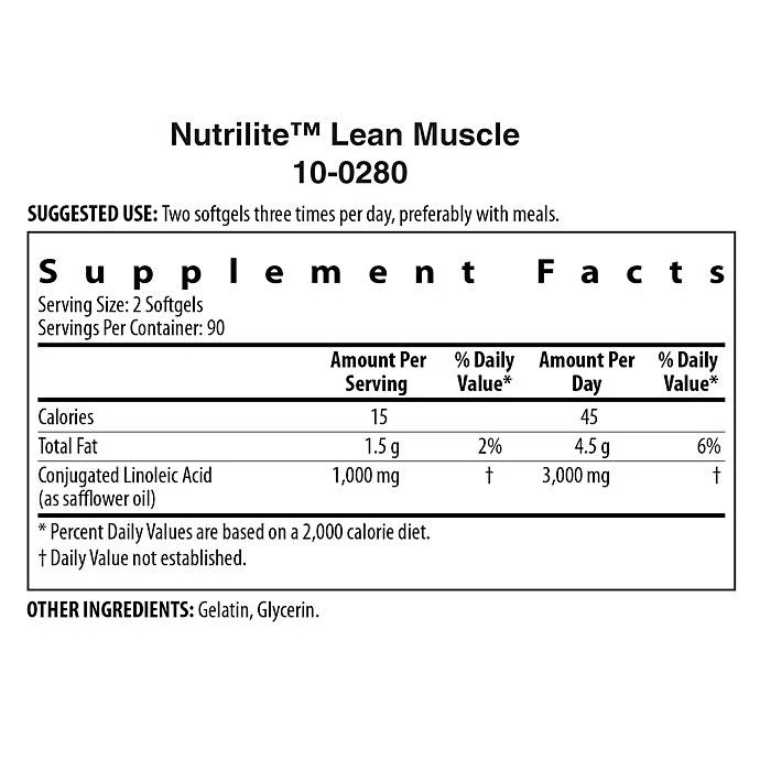 Nutrilite Lean Muscle 180 Softgels ingredients