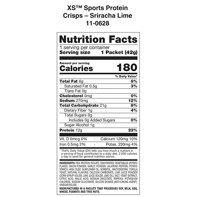 XS Protein Crisps – Sriracha Lime 12g Protein ingredients