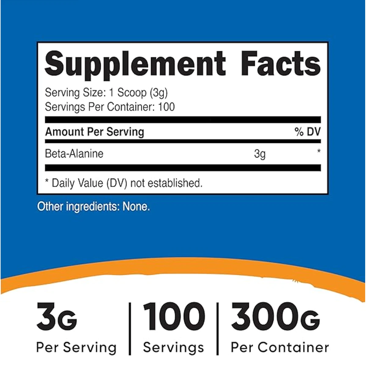 Nutricost Beta-Alanine Unflavoured 180g 60 Powder ingredients