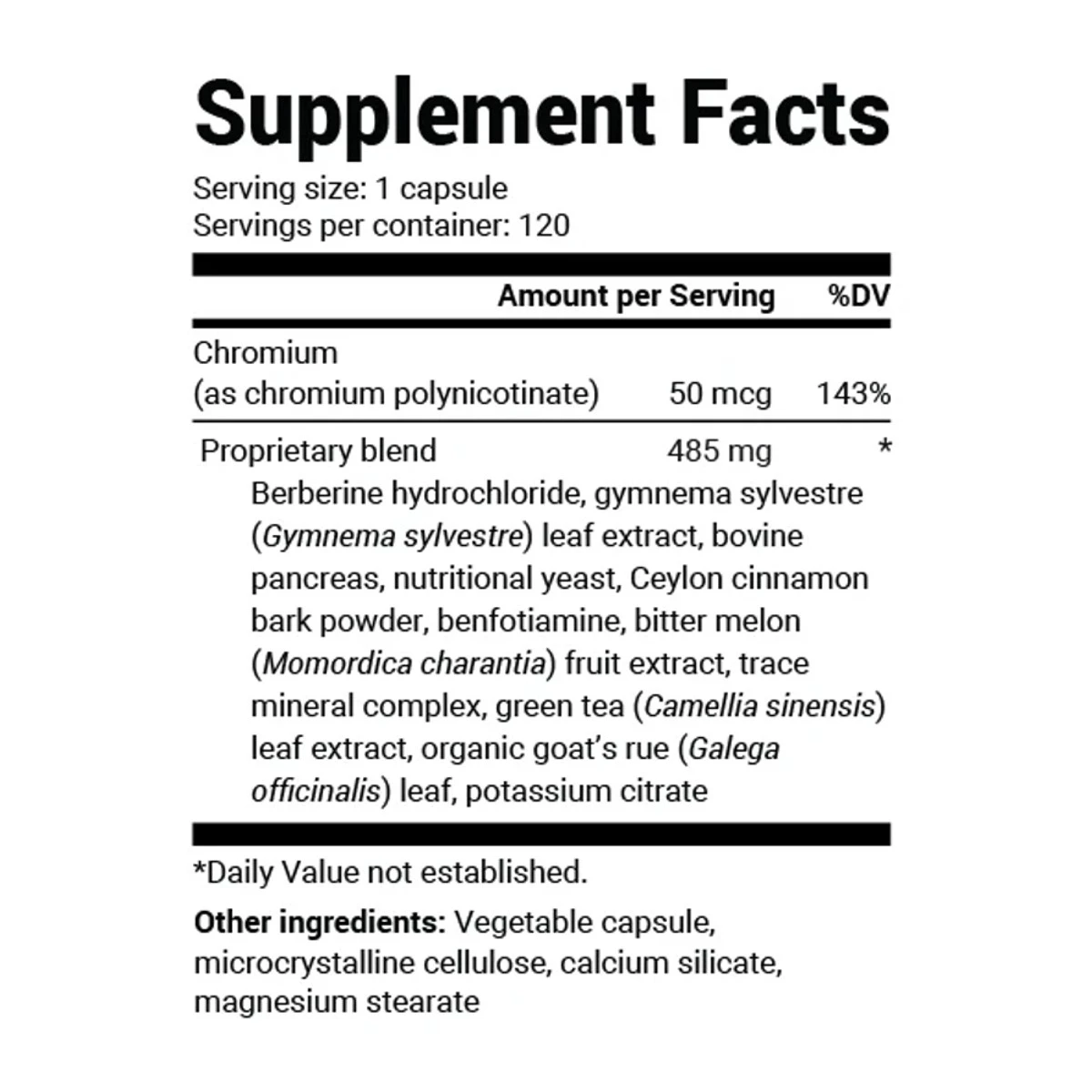 Dr. Berg Blood Sugar Support Advanced Formula 120 Capsules ingredients