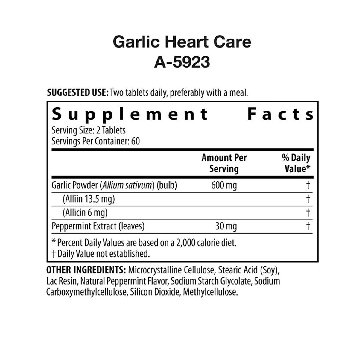 Nutrilite Garlic Heart Care 120 Tablets ingredients