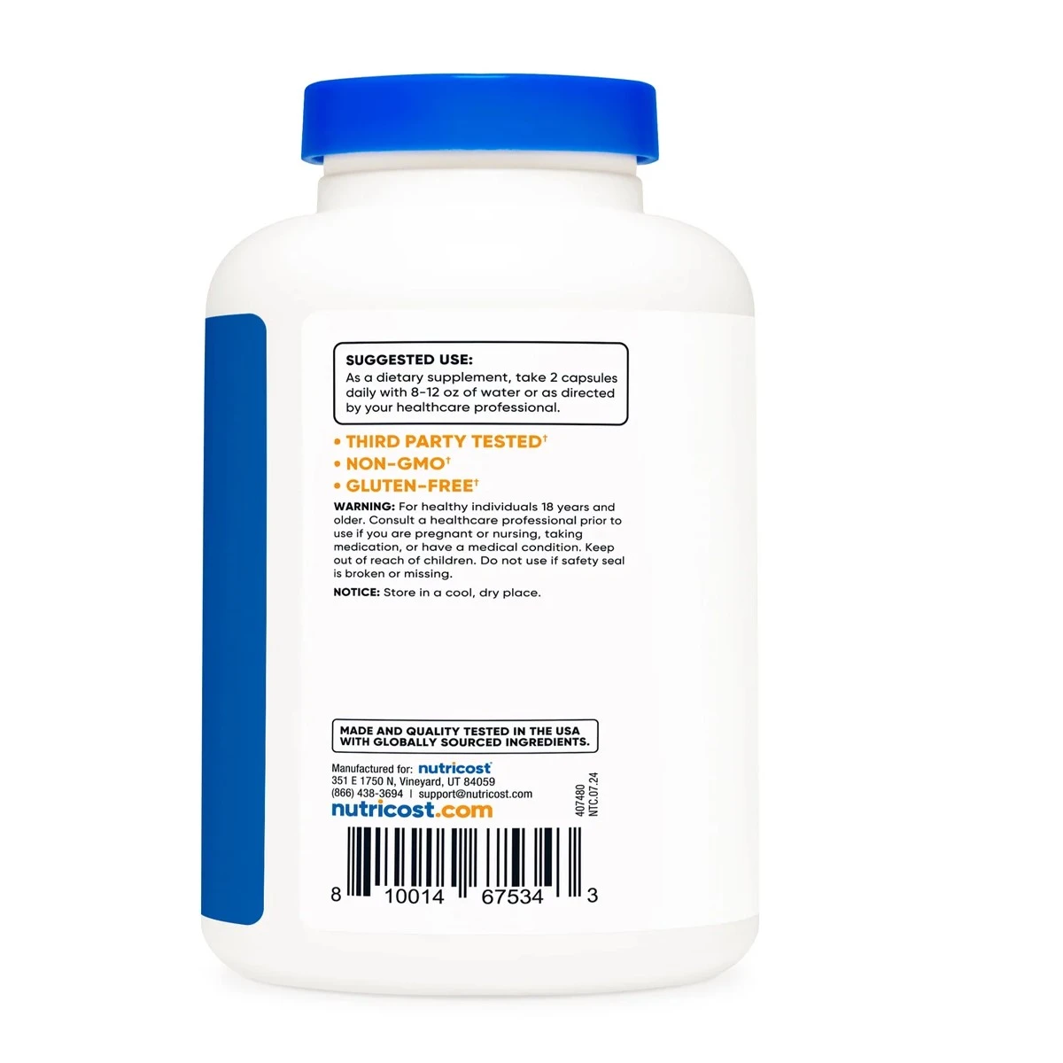 Nutricost Alpha Lipoic Acid 600mg 120 Capsules ingredients