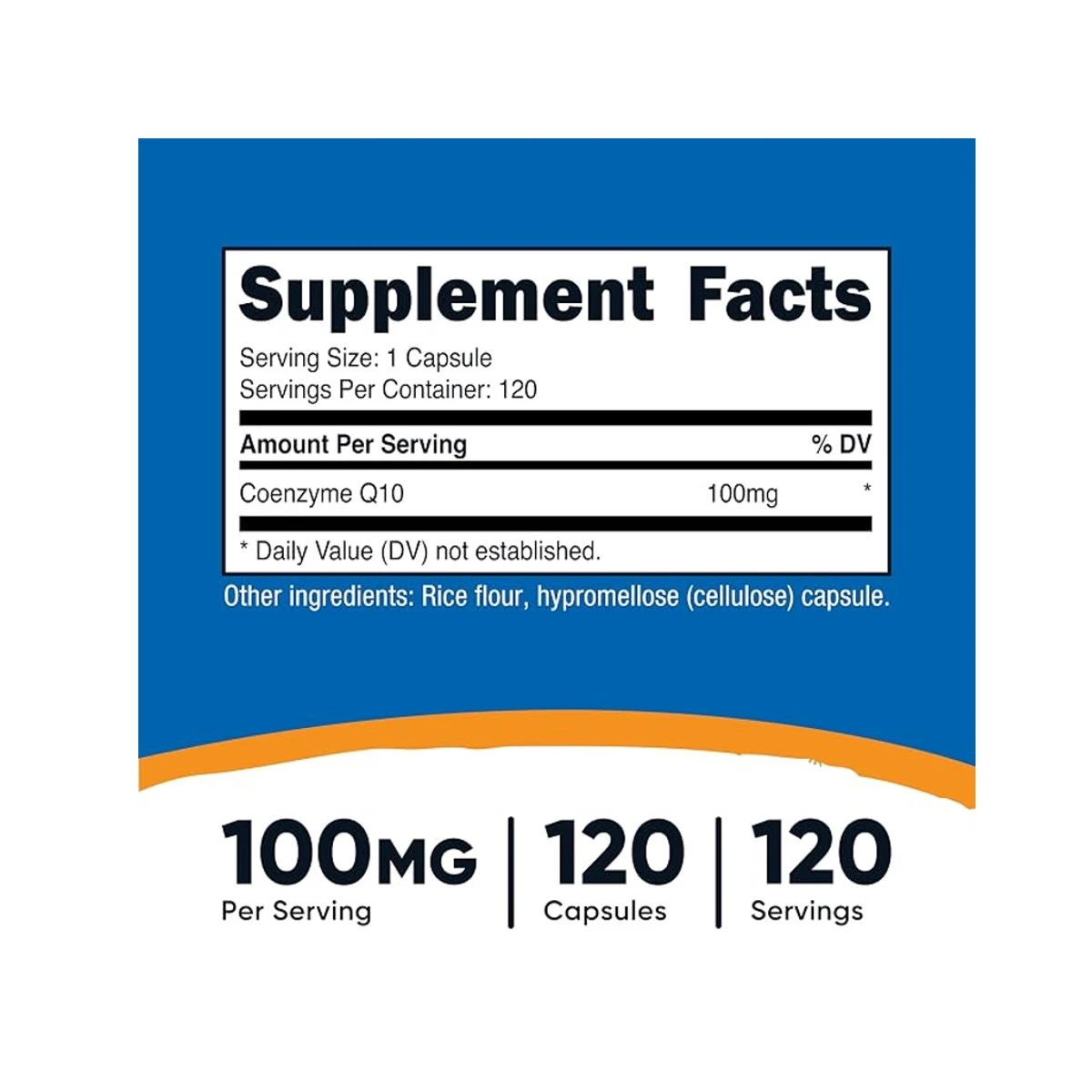Nutricost CoQ10 (Coenzyme Q10) 100mg 120 Softgels ingredients