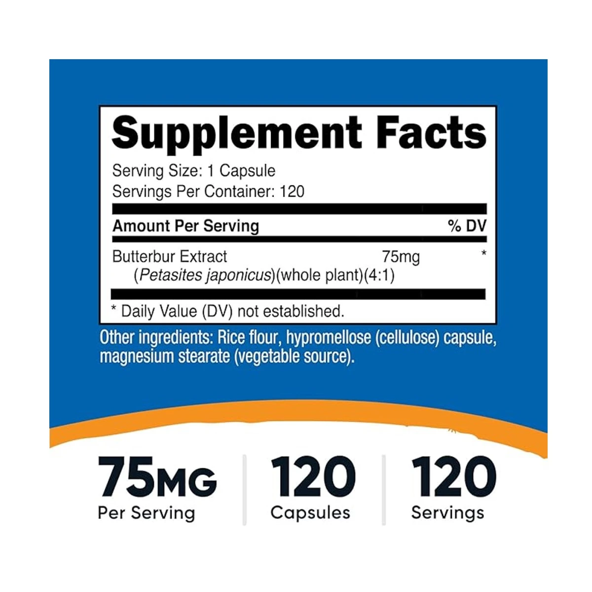 Nutricost Butterbur Extract 75mg 120 Capsules ingredients