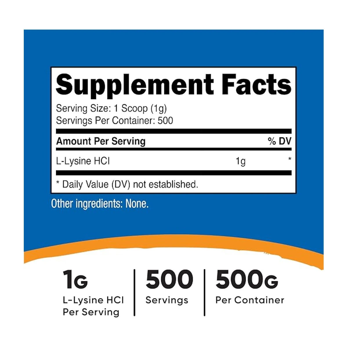 Nutricost L-Lysine HCl 500g 500 Powder ingredients