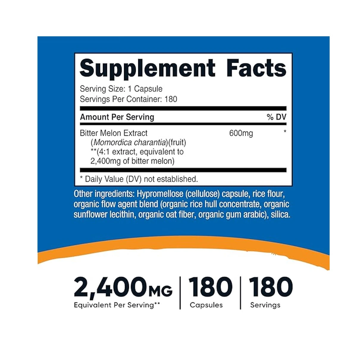 Nutricost Bitter Melon (Momordica Charantia) 2400mg 180 Capsules ingredients