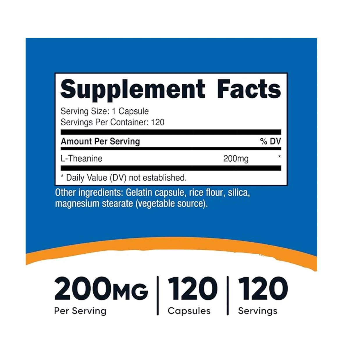 Nutricost L-Theanine 200mg 120 Capsules ingredients