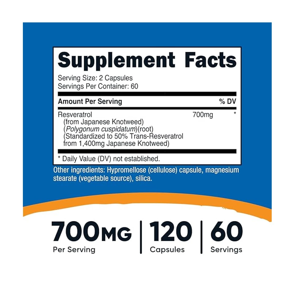 Nutricost Resveratrol 700mg 120 Capsules ingredients