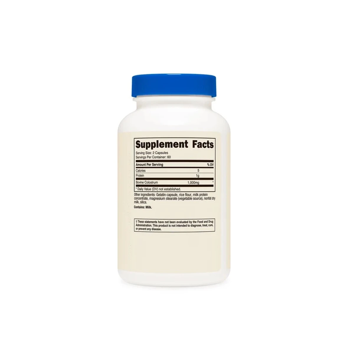 Nutricost Colostrum (Bovine Source) 1000mg 120 Capsules ingredients