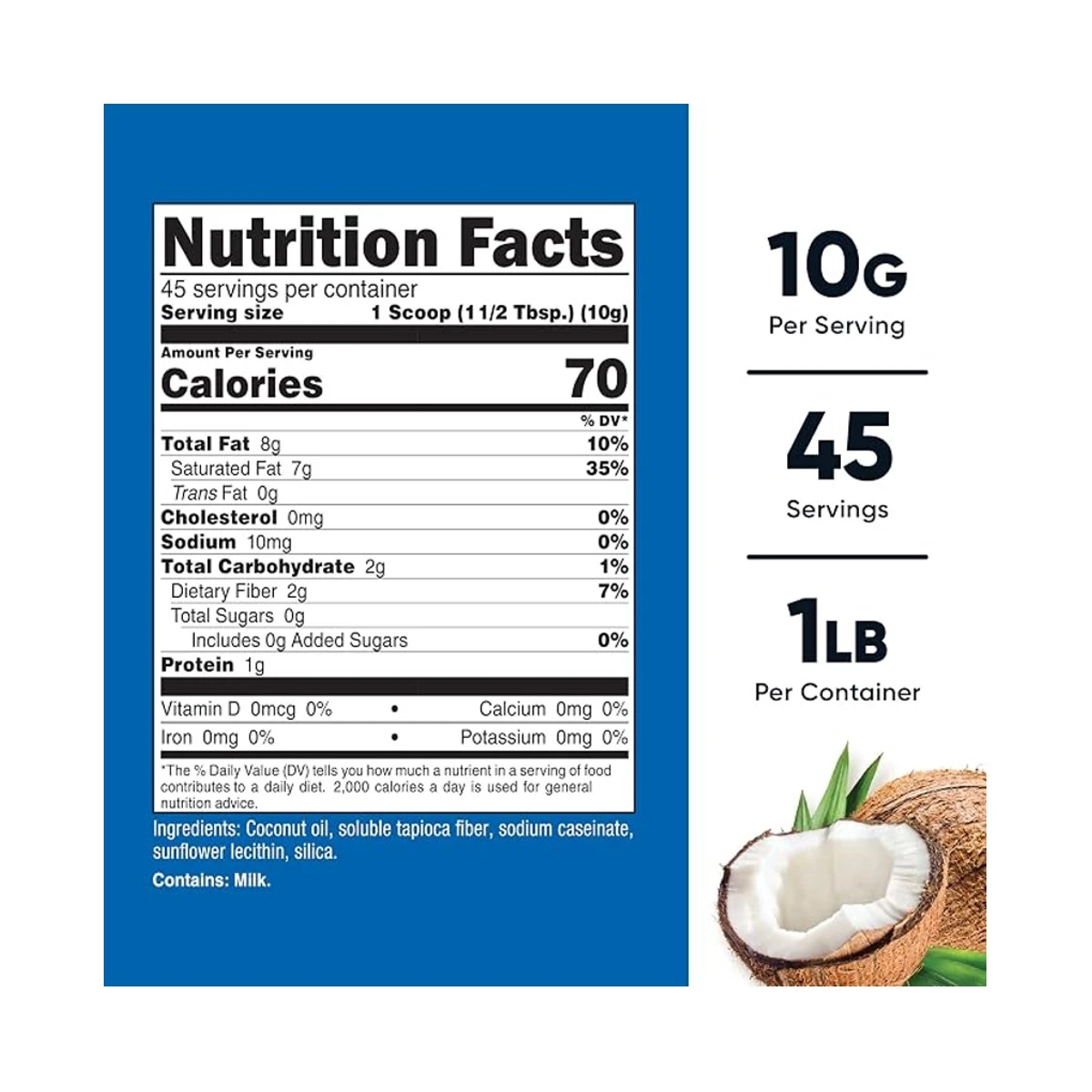 Nutricost Coconut Oil Powder 1lb (454g) ingredients