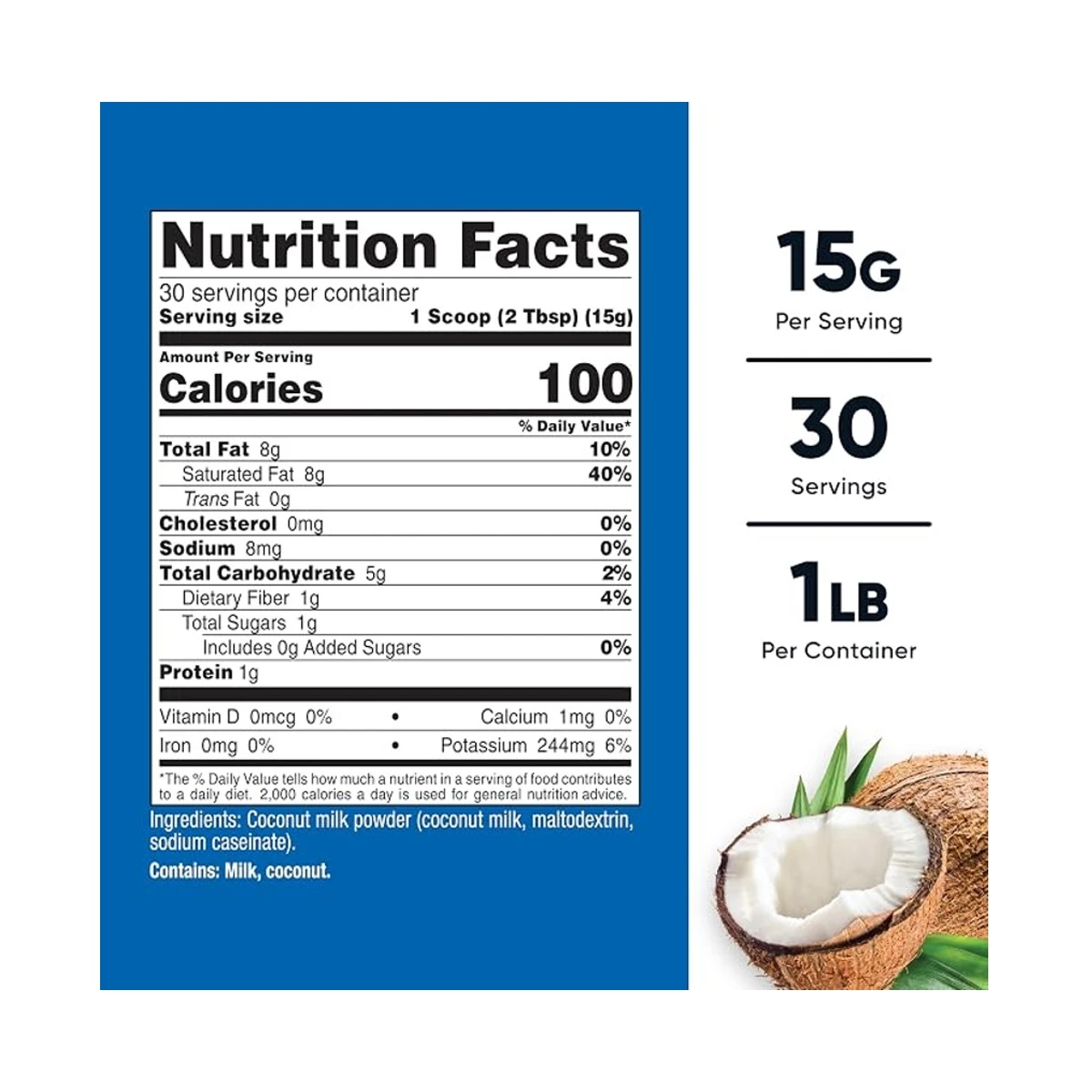 Nutricost Coconut Milk Powder 1lb (454g) ingredients