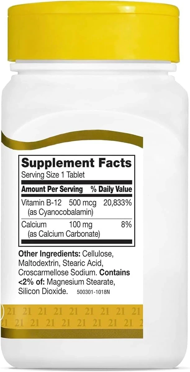 21st Century Vitamin B-12 500mcg Energy Support 110 Tablets thumbnail 4