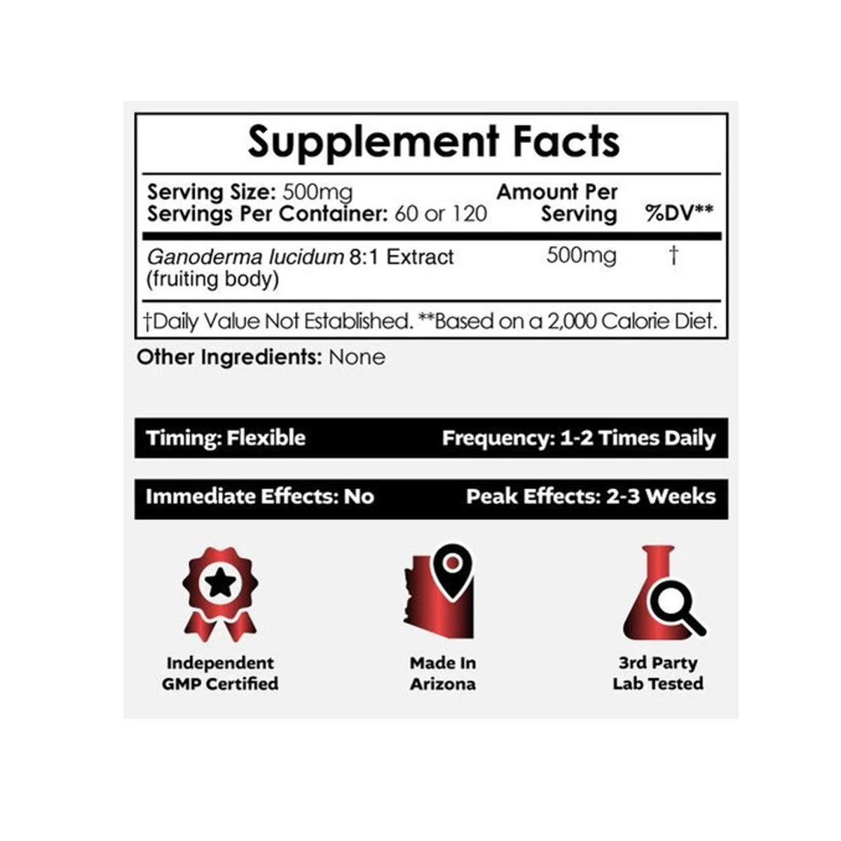 Nootropics Depot Red Reishi 30g Powder ingredients