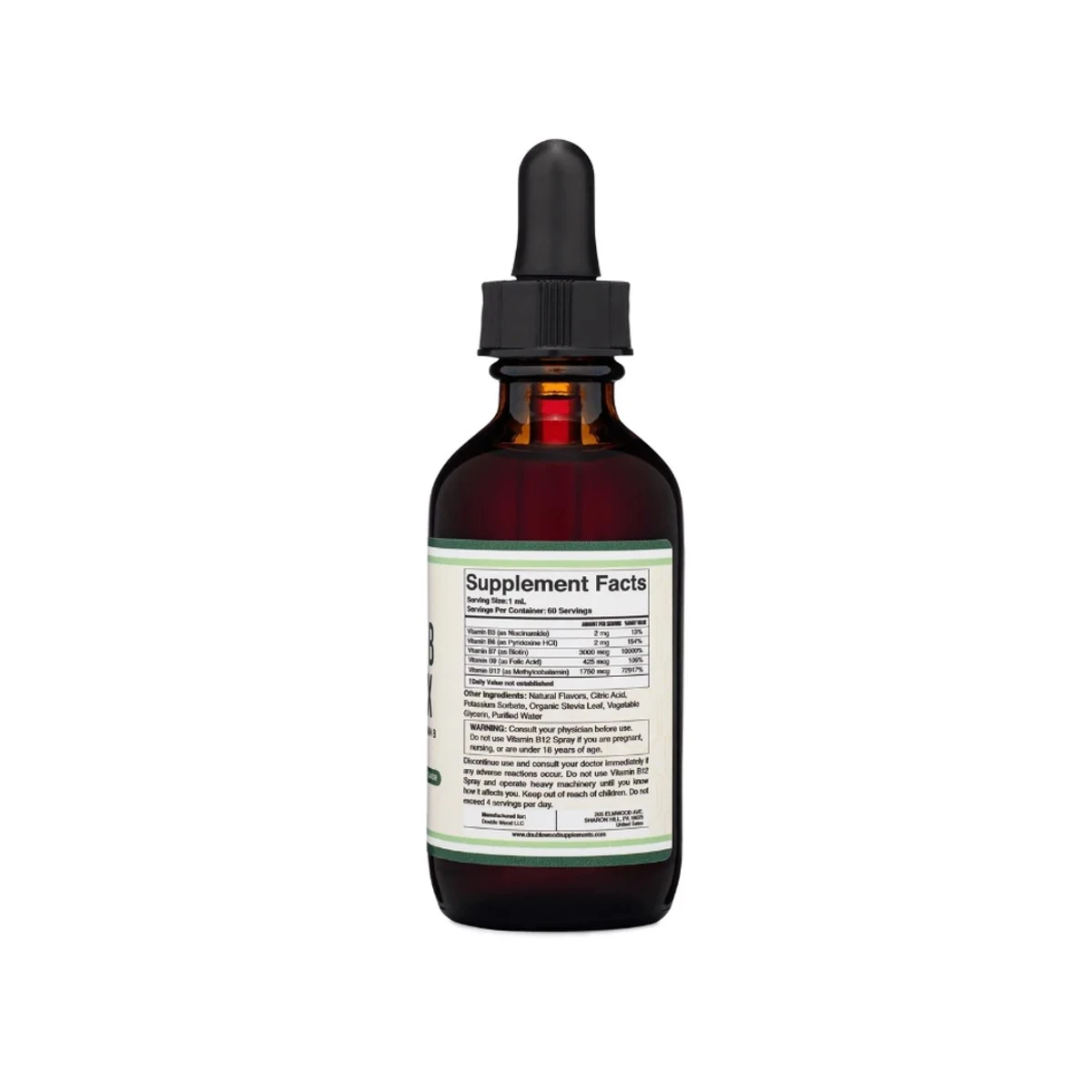 Double Wood Supplement Vitamin B Complex Drops Cheery Flavored 2fl Oz (60ml) ingredients