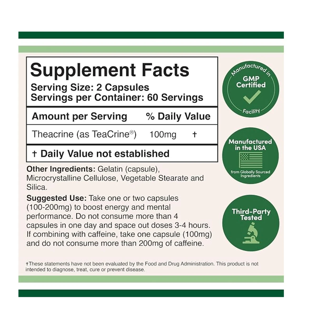 Double Wood Supplement Methylfolate 1000mcg Per Serving 120 Capsule ingredients