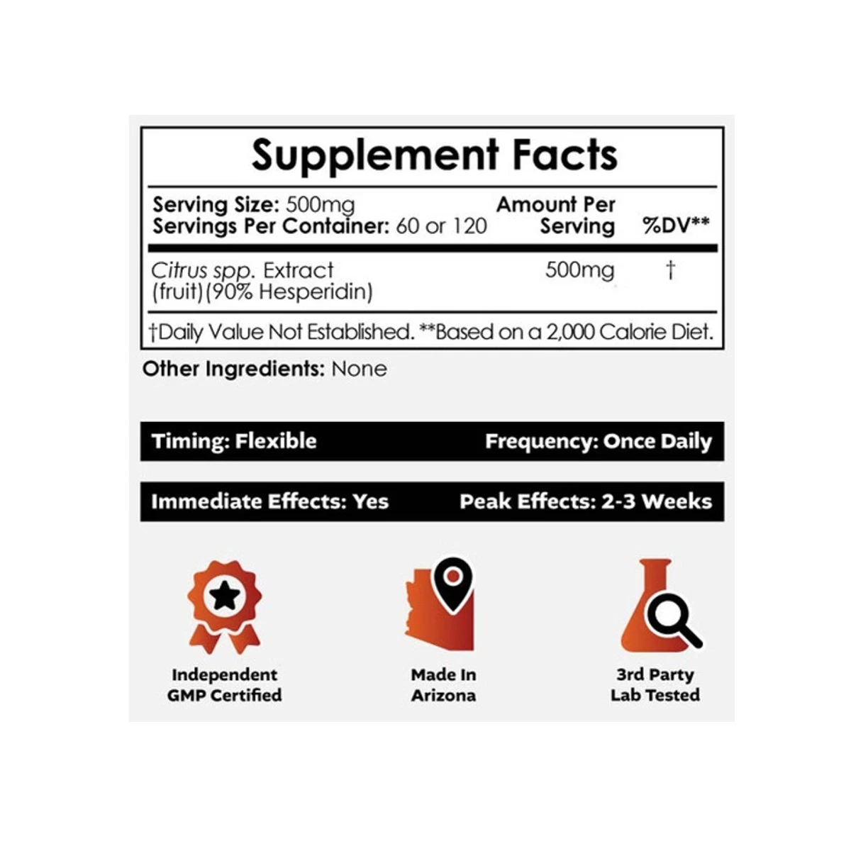 Nootropics Depot Hesperidin Extract 30g Powder ingredients