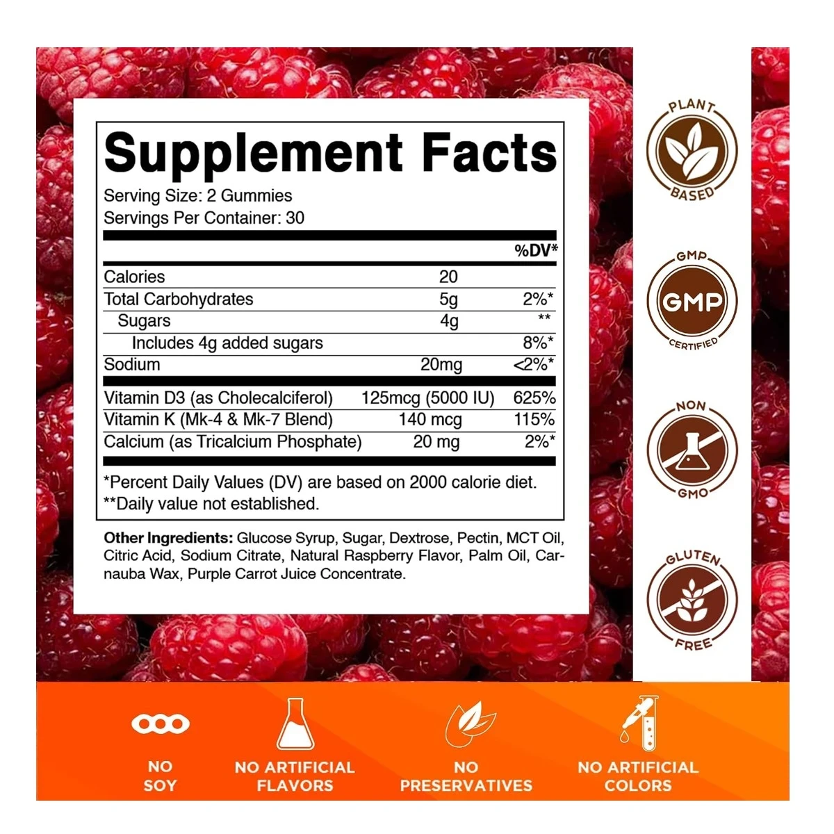 Vitamatic D3 K2 60 Gummies 60 Gummies 30 Serving ingredients