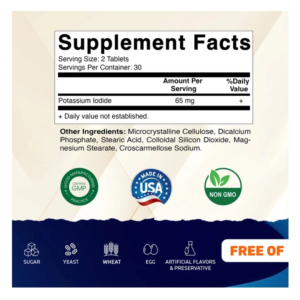 Vitamatic Potassium Iodide 65mg 60 Tablet ingredients