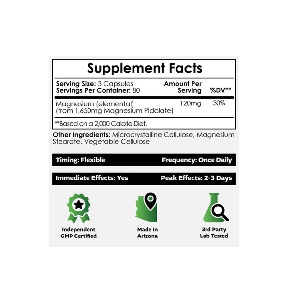 Nootropics Depot Magnesium Pidolate 550mg 240 Capsules ingredients