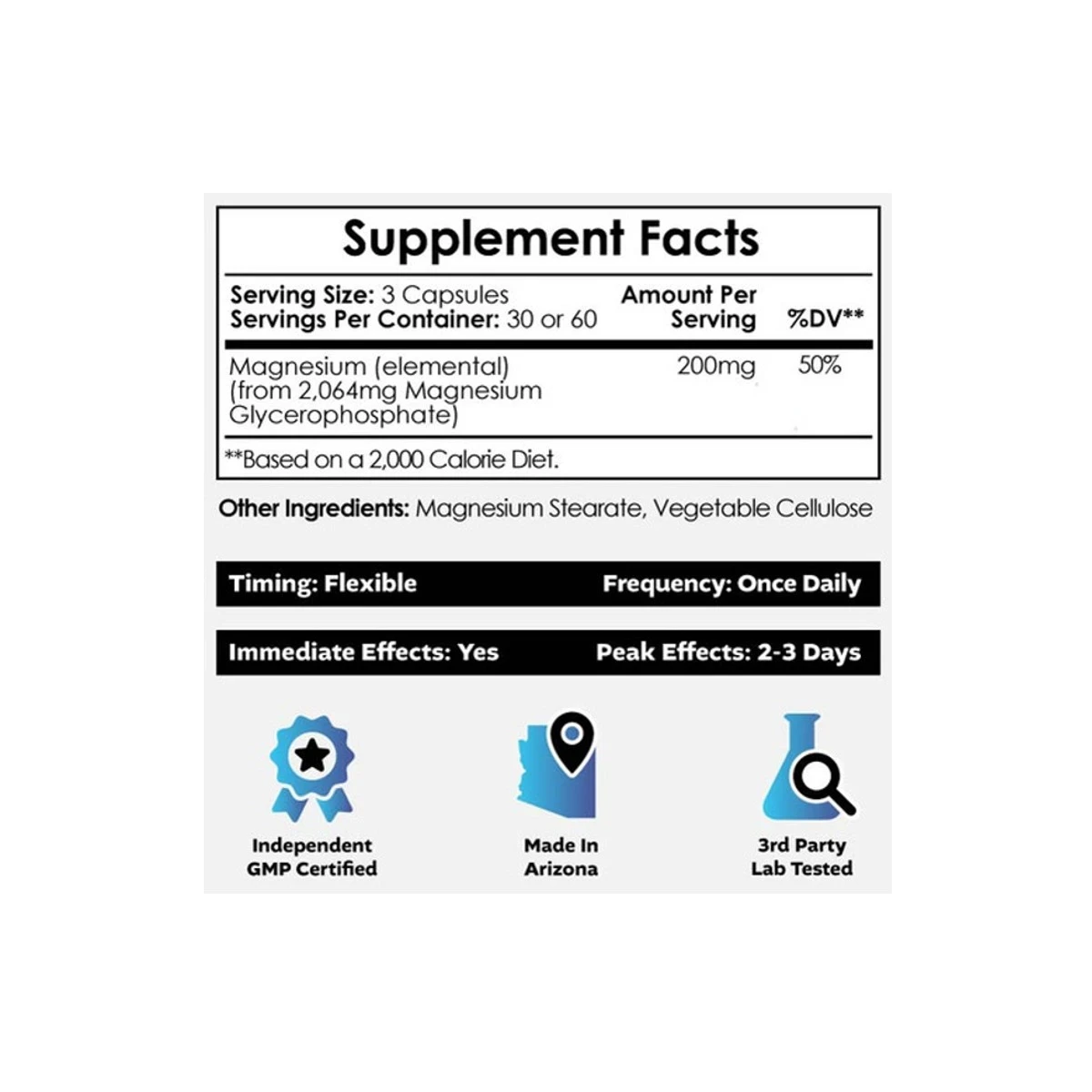 Nootropics Depot Magnesium Glycerophosphate 688mg 90 Capsules ingredients