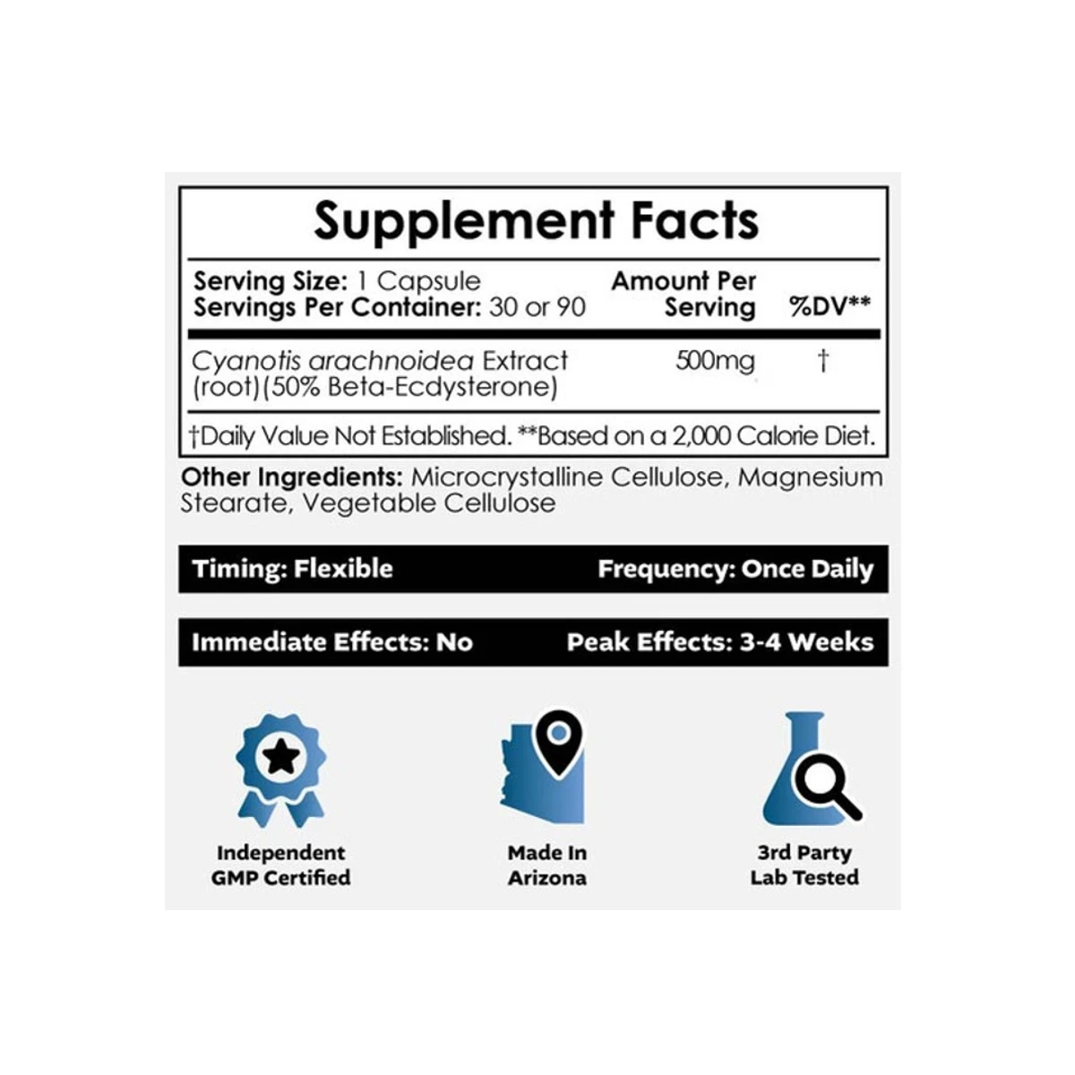 Nootropics Depot Beta ecdysterone 500mg 30gCapsules ingredients