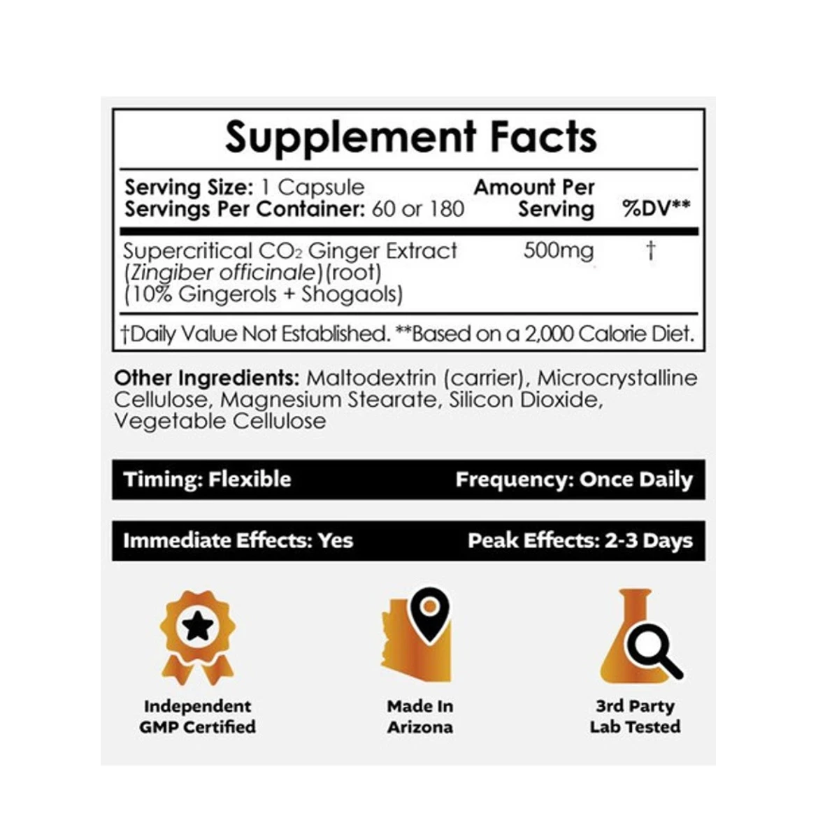 Nootropics Depot Ginger Supercritical CO2 500mg 60 Capsules ingredients
