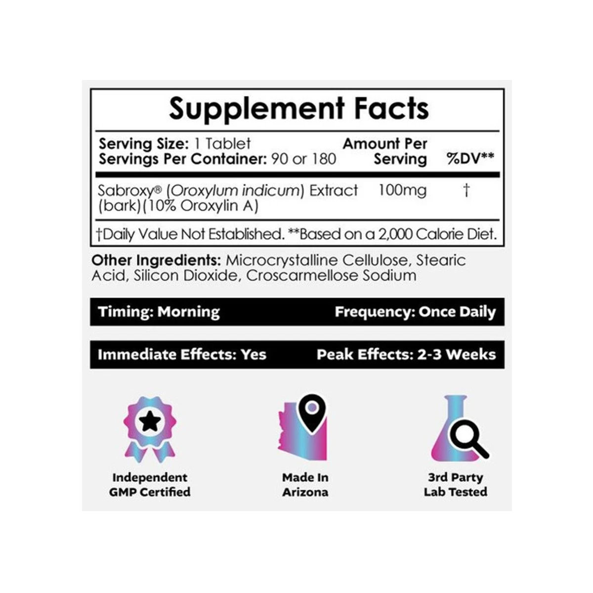 Nootropics Depot Sabroxy 100mg 90 Tablets ingredients