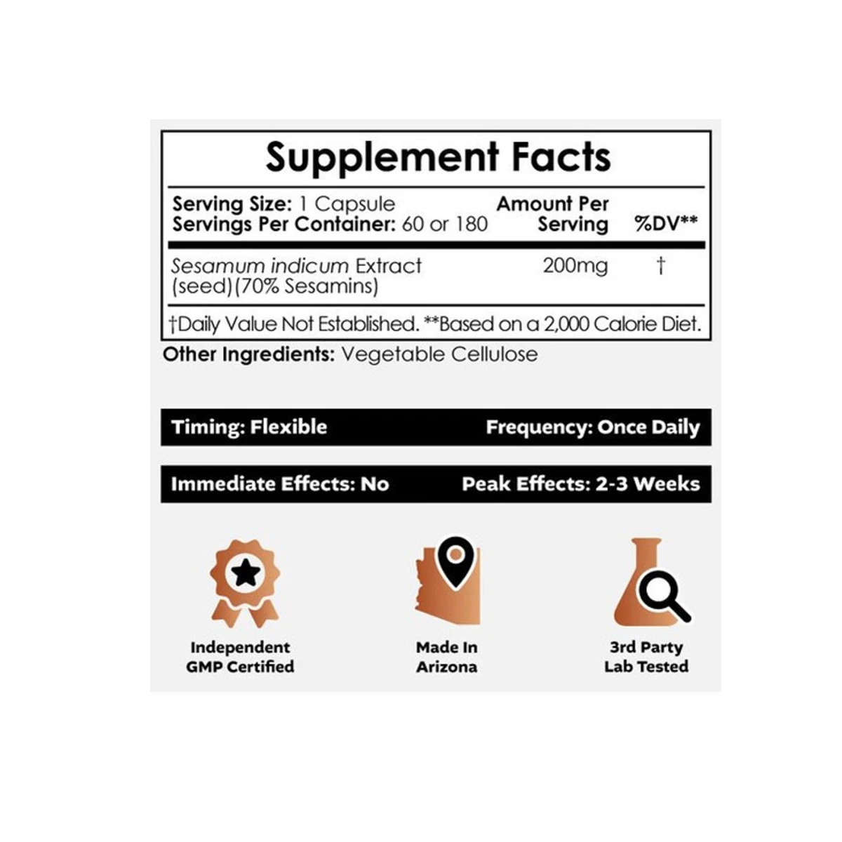 Nootropics Depot Sesame 200mg 60 Capsules ingredients