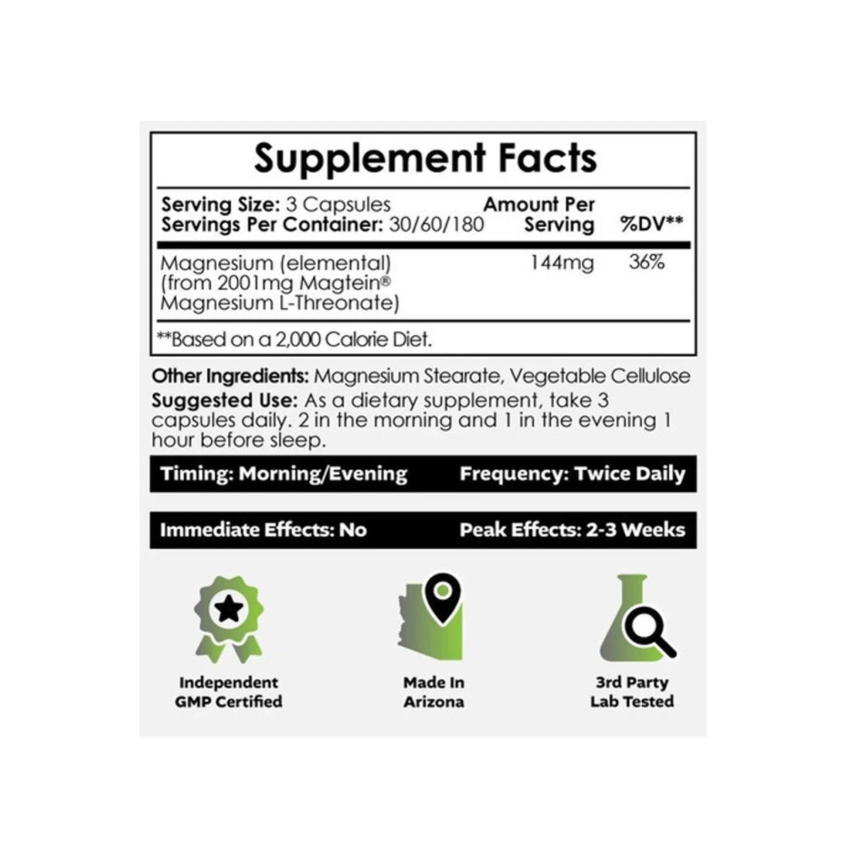 Nootropics Depot Magtein 667mg 90 Capsules ingredients