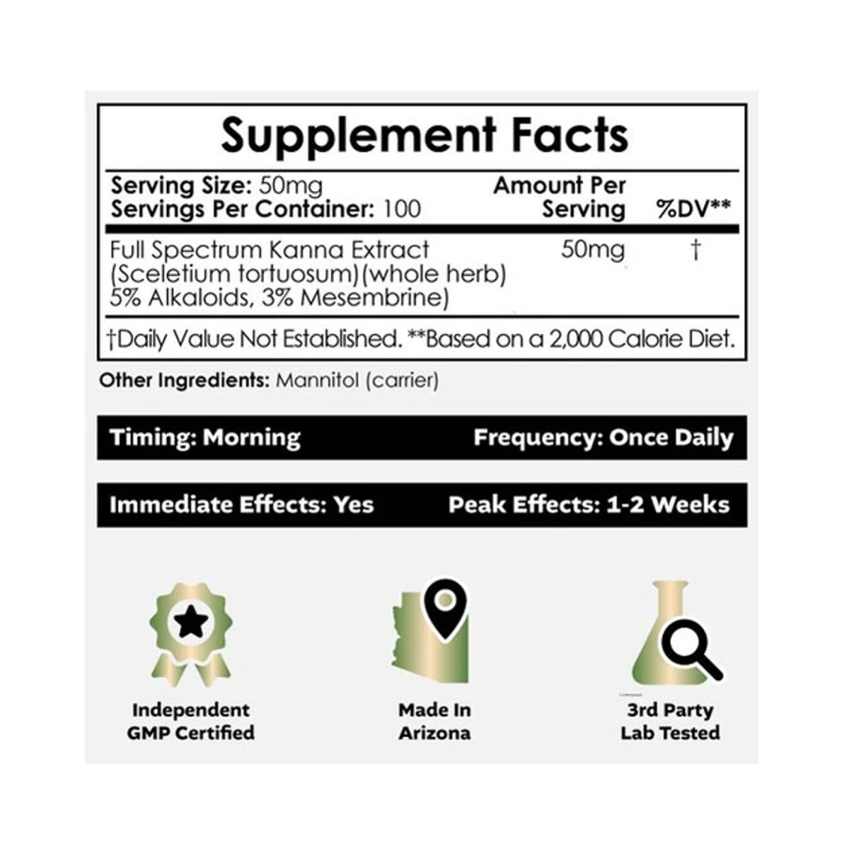 Nootropics Depot Fsk53 Kanna 5g 100 Powder ingredients