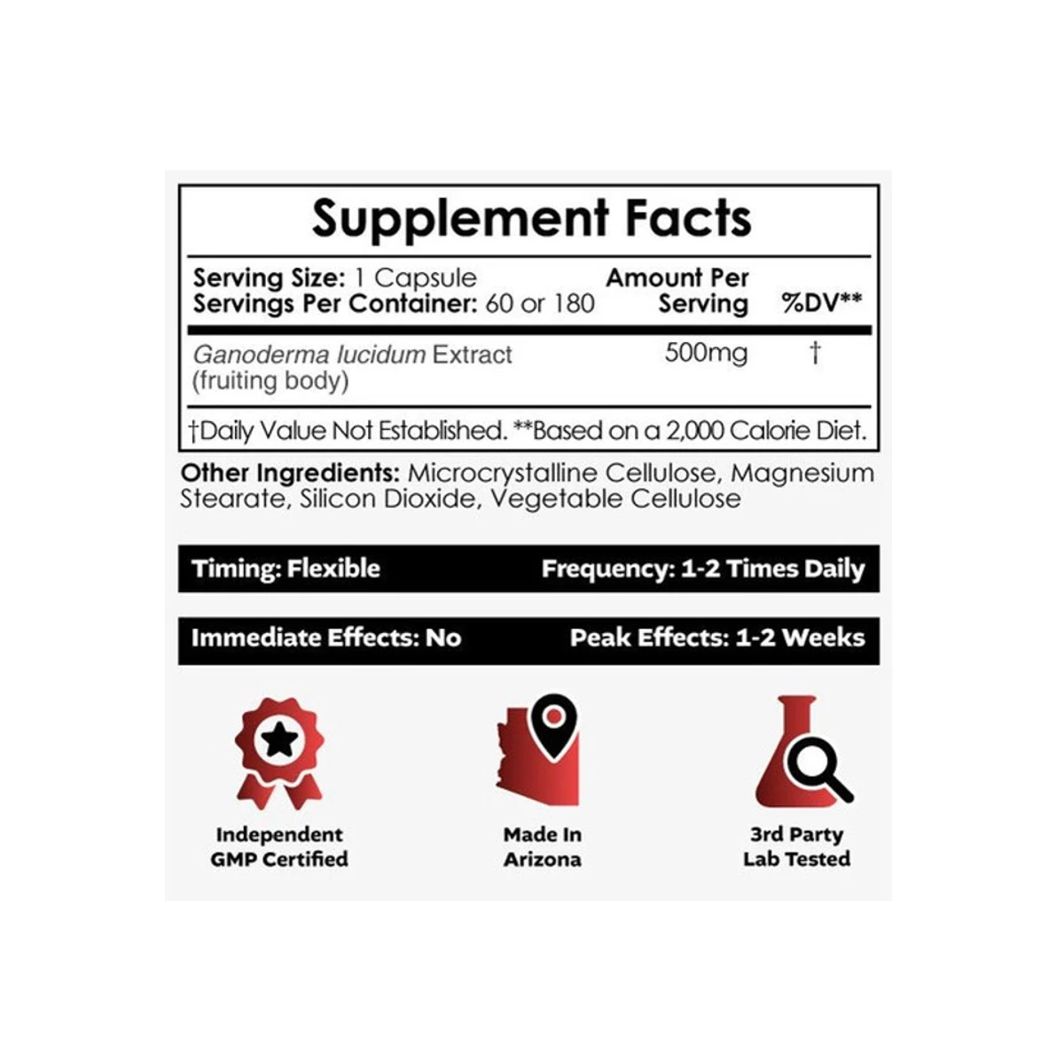 Nootropics Depot Red Reishi 500mg Capsules ingredients