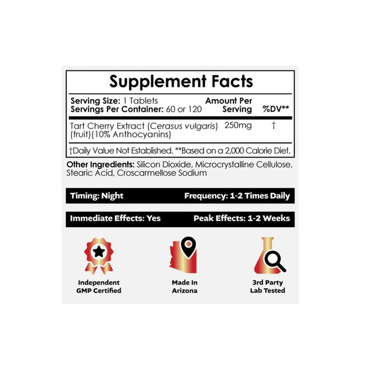 Nootropics Depot Tart Cherry 250mg 120 Tablets ingredients