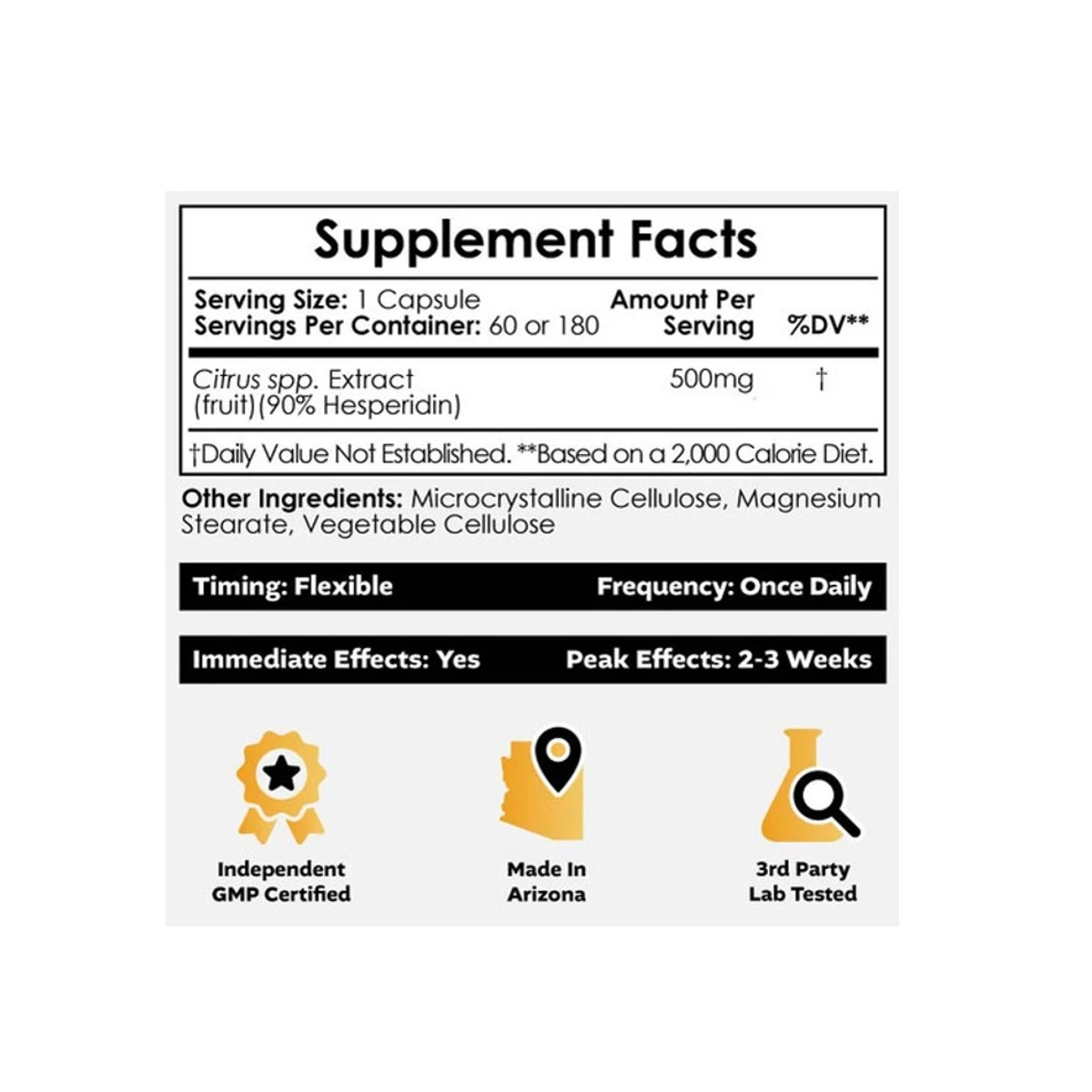 Nootropics Depot Hesperidin 500mg 180 Capsules ingredients