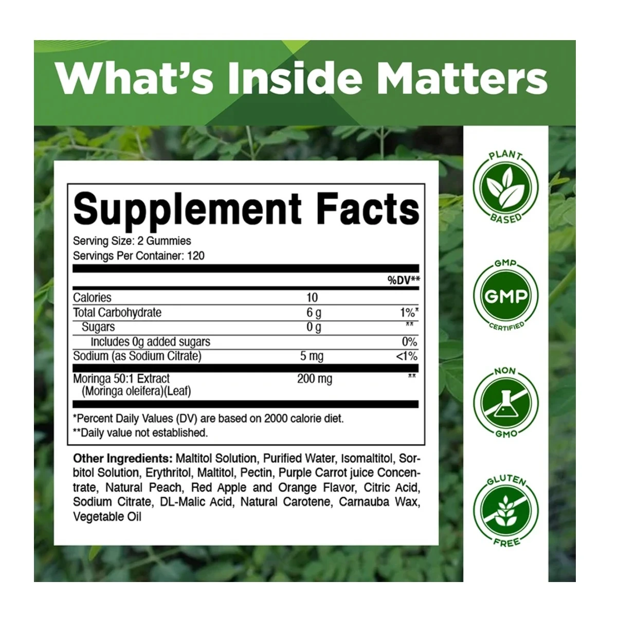 Vitamatic Moringa Leaf Extract 60 Gummies ingredients