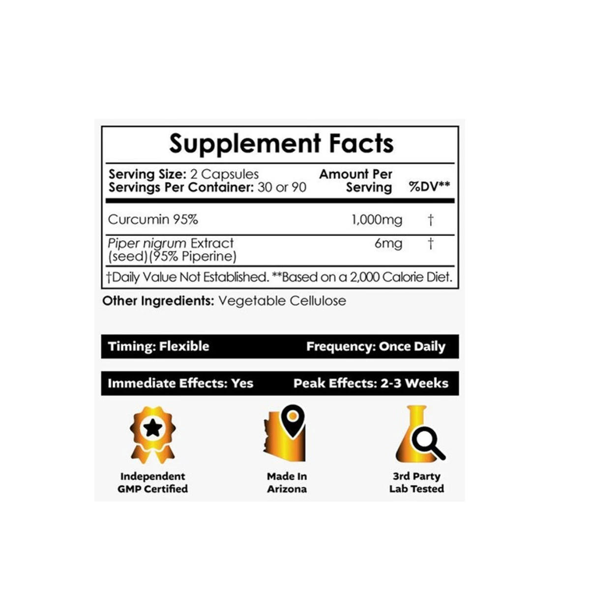 Nootropics Depot Curcumin+Piperine 1000mg 180 Capsules ingredients
