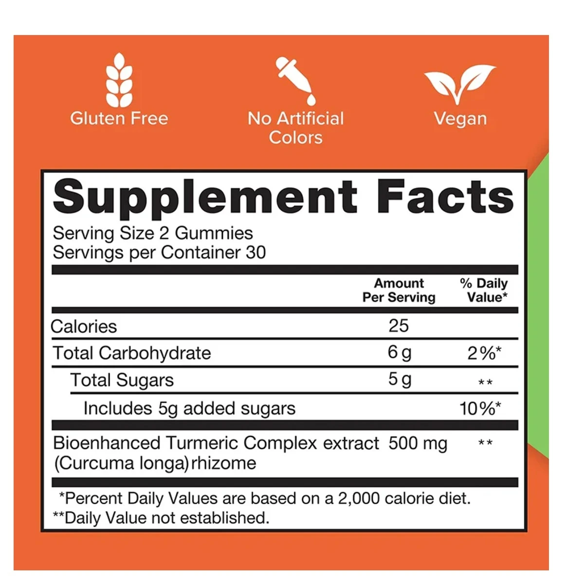 Qunol Qunol Turmeric Gummies Tangerine Flavor 500mg 60 Gummies ingredients